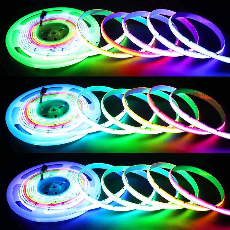 DC12V Newest WS2811 16.4Ft 1080LEDs Waterproof Dream Color Addressable RGB COB LED Strip Light DC12V Newest WS2811 16.4Ft 1080LEDs Waterproof Dream Color Addressable RGB COB LED Strip Light